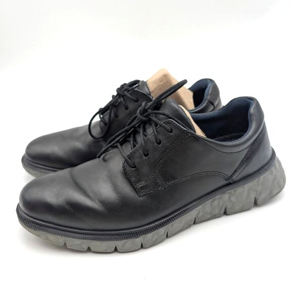 Johnston & Murphy Connor Plain Toe Derby Shoes Men's Black Size US8M EU41 - Picture 1 of 10